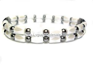 18cm Stone Beaded Hematite Stretch Bracelet